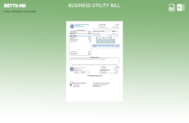 Шаблон за деловни сметки на Управата за води на источните предградија на САД во 